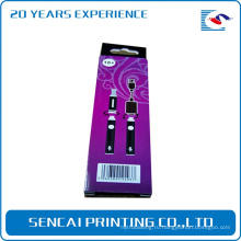 Изготовленный на заказ Розничный фиолетовый электронные продукты микро-USB установка упаковочной коробки